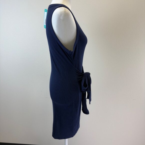 NWT Kaileigh Caroline Knit-Fitted Ribbed Sleeveless Dress Navy Size SP Comfort - Picture 7 of 12